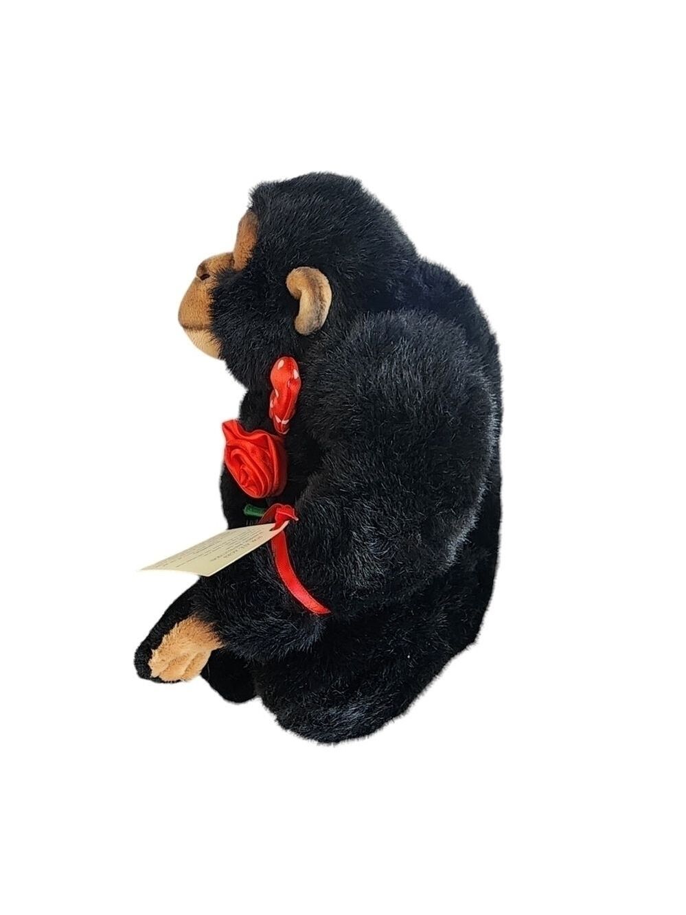 Plush stuffed Bow tie Gorilla holding Rose Valentines love Anniversary date - Picture 5 of 12